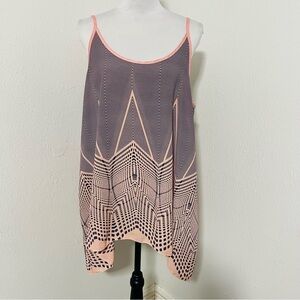 Toto Collection Women’s Plus Size 3XL Geometric Patterned Camisole Top A-Line
